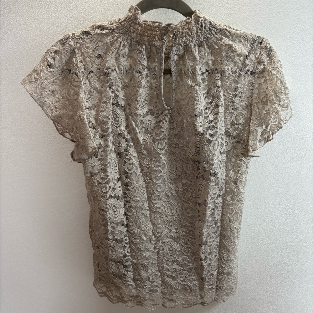 Adiva Gray Lace Top XS - Picture 5 of 6